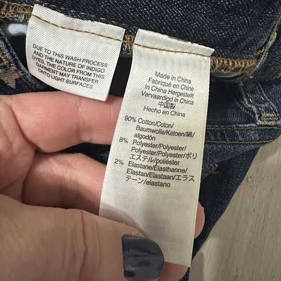 J Crew Vintage Straight Jeans 30 Ankle White Stars Patriotic July Blue BBQ Party - Picture 8 of 10